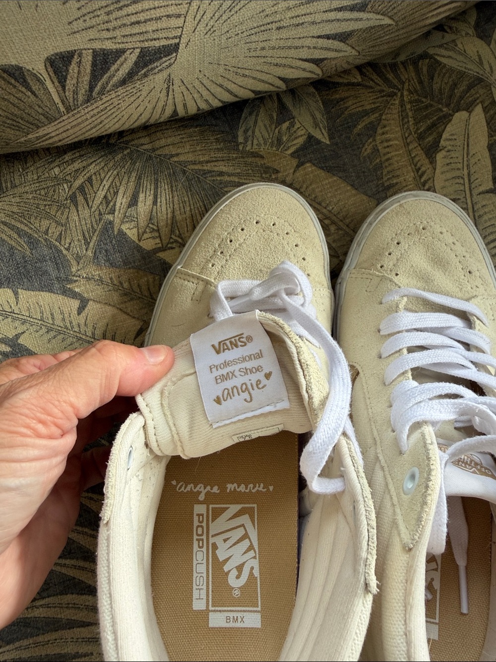 Vans High-Top Sneakers in Cream and Tan - Picture 7 of 11